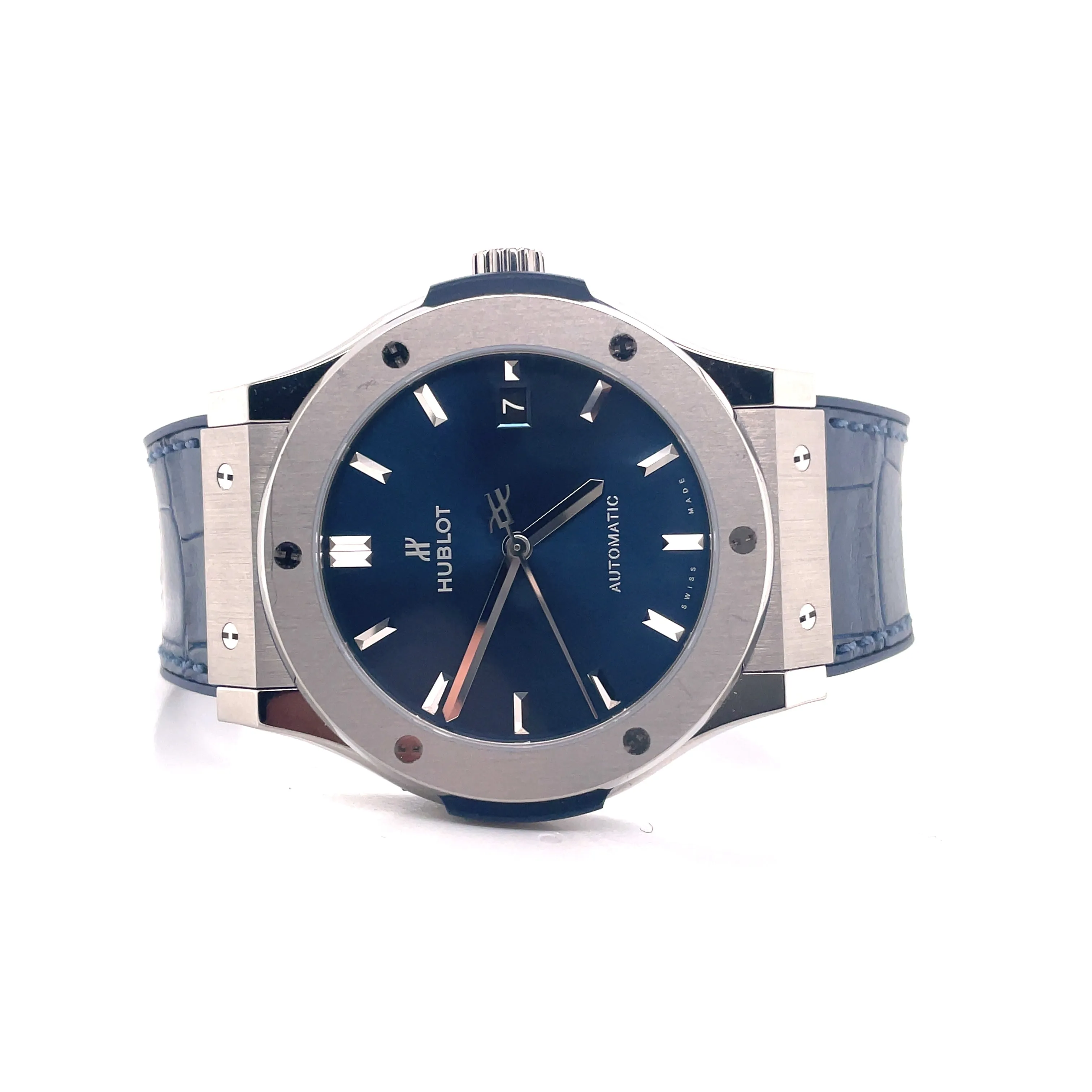 Hublot Classic Fusion Automatic Blue Dial Box and Papers PreOwned 511.NX.7170.LR