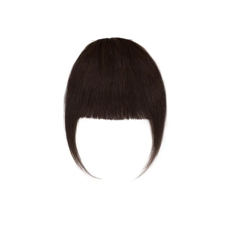 Human Hair Clip In Bangs With Temples Full Thick Front Neat Fringe