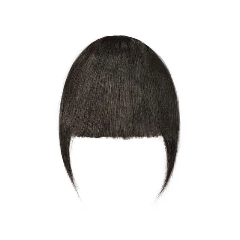 Human Hair Clip In Bangs With Temples Full Thick Front Neat Fringe