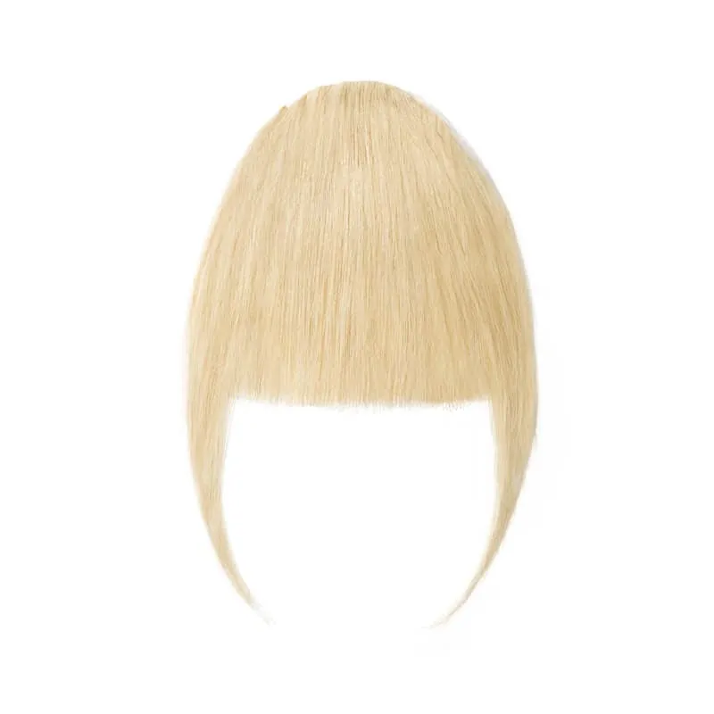 Human Hair Clip In Bangs With Temples Full Thick Front Neat Fringe