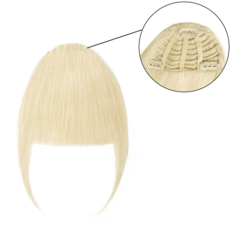 Human Hair Clip In Bangs With Temples Full Thick Front Neat Fringe