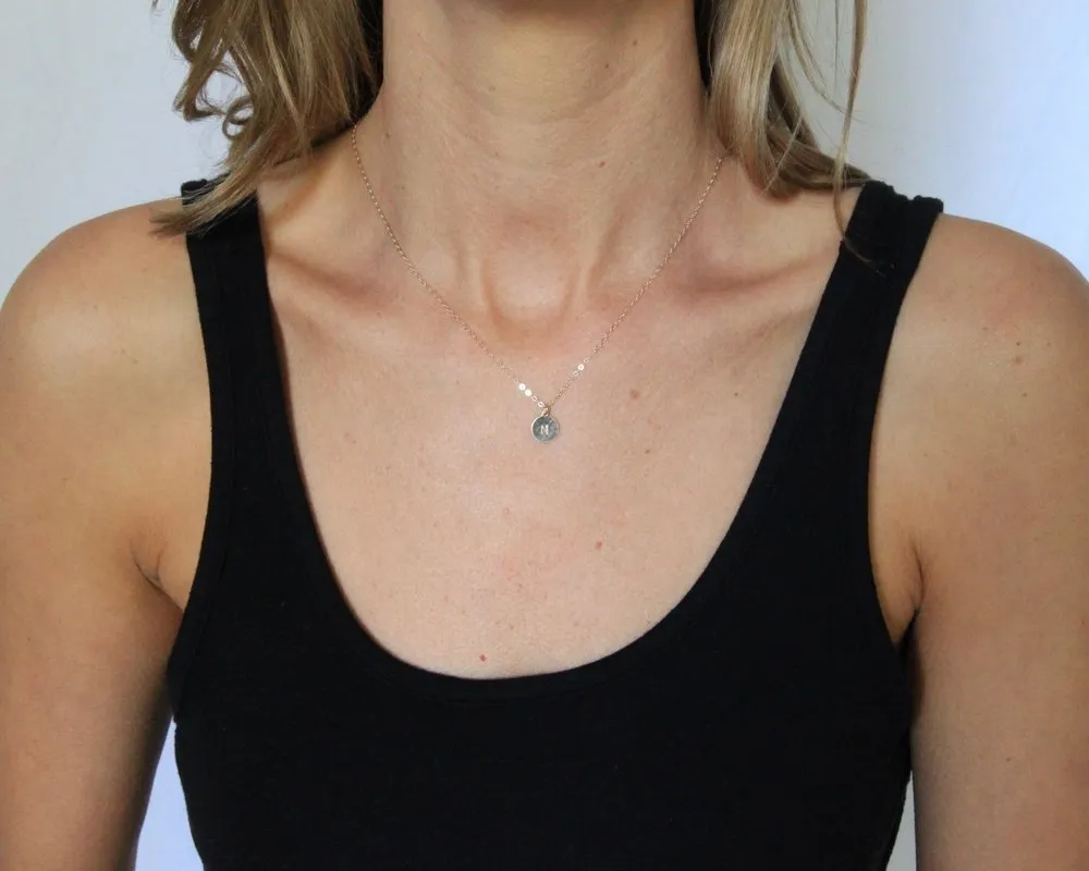 Initial Disc Necklace