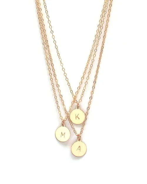 Initial Disc Necklace