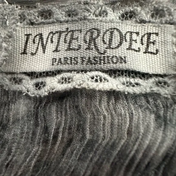 Interdee Paris Fashion Silk Long Gray Duster Coat, Size S/M
