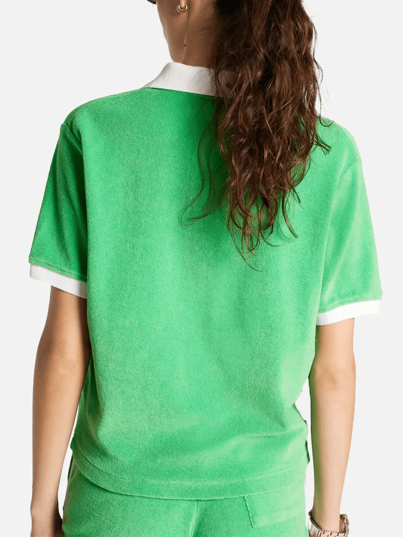 Italic Logo Terry Polo - Verde/White