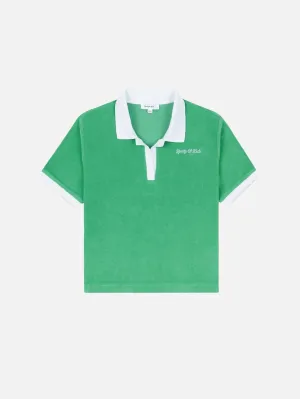 Italic Logo Terry Polo - Verde/White