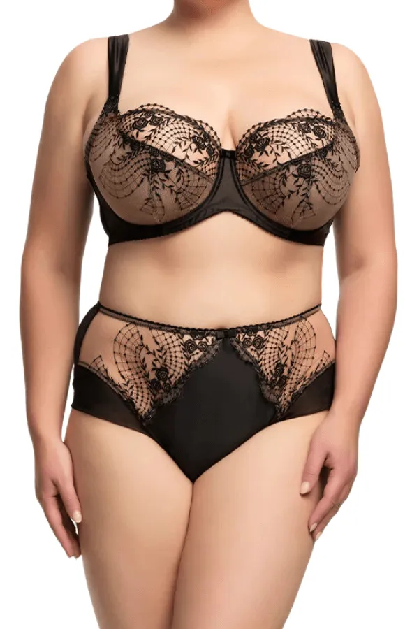 Julie's Roses High Waisted Brief - Black
