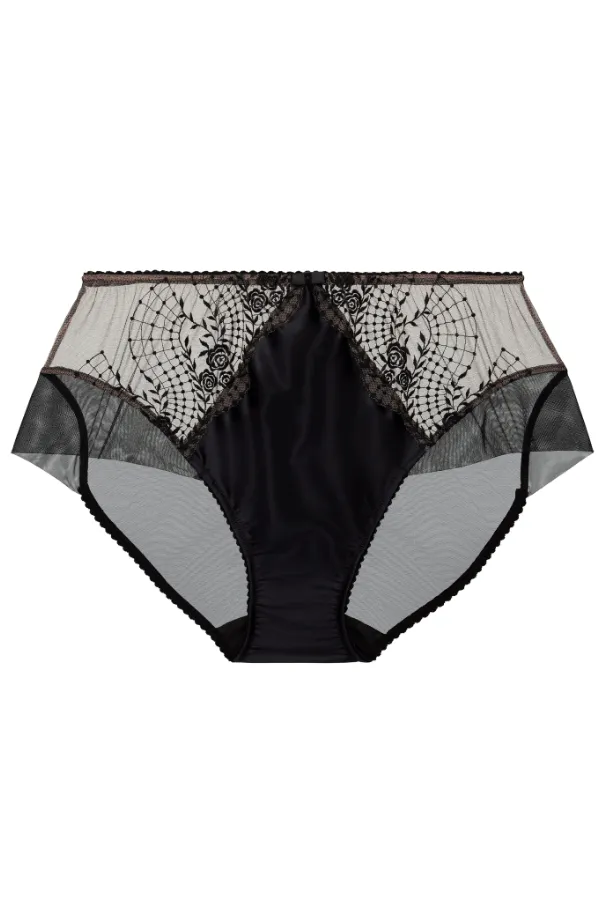 Julie's Roses High Waisted Brief - Black
