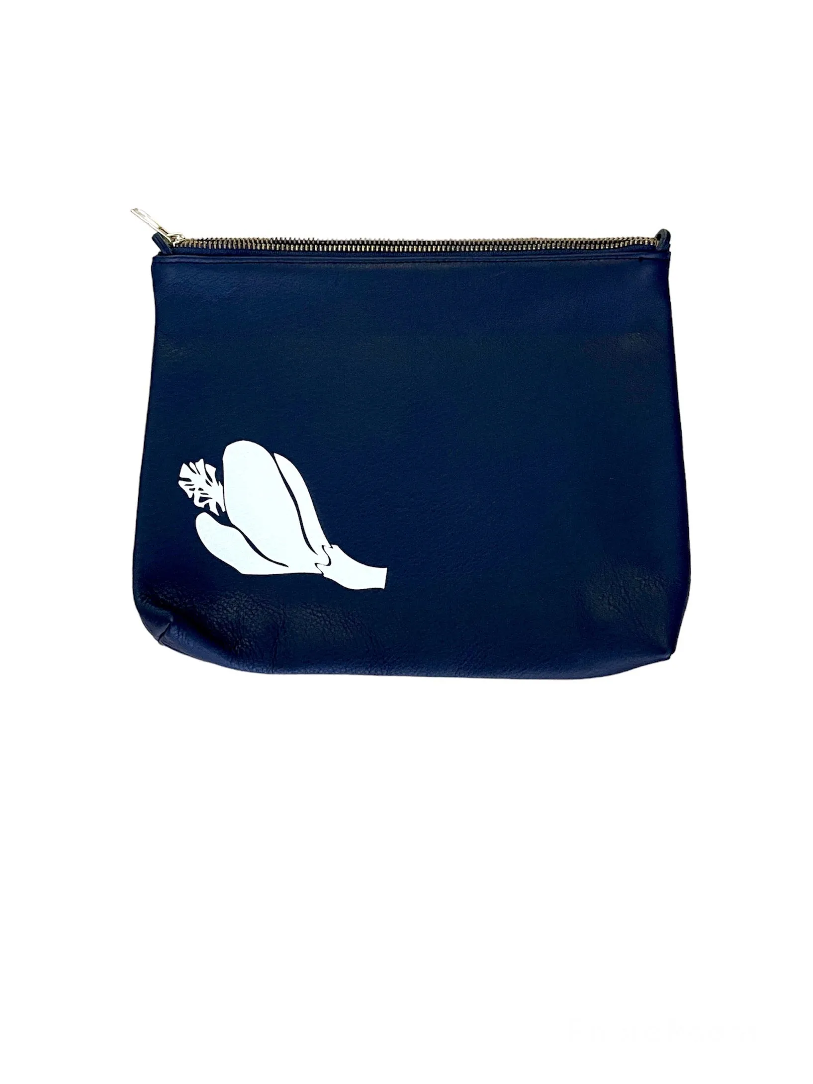 Kaʻilihiwa | Leather clutch - Pua aloalo - navy - *ASF*