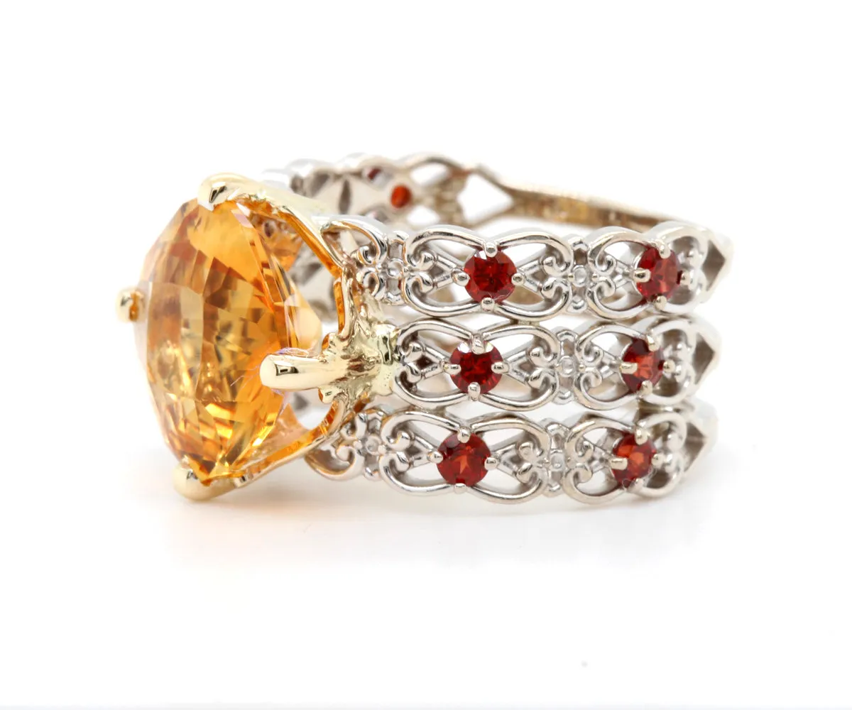 Lacey Citrine and Garnet Vintage Ring