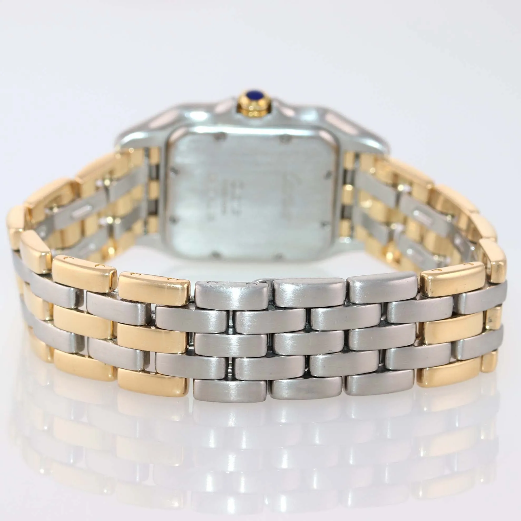 Ladies Cartier Panthere 18k Gold Steel 3 Row Two Tone 27mm Quartz Date Watch