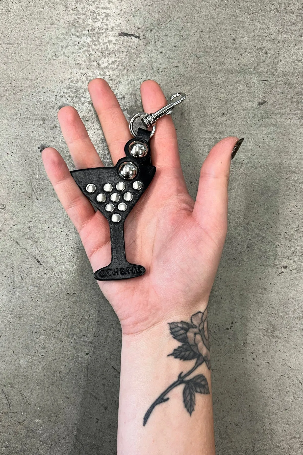 Leather Martini Keychain