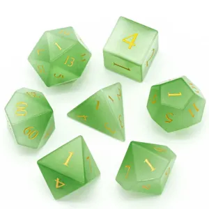 Level Up Premium Dice | Cat Eye Gemstone | Green