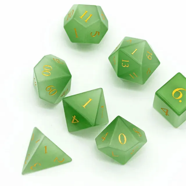 Level Up Premium Dice | Cat Eye Gemstone | Green