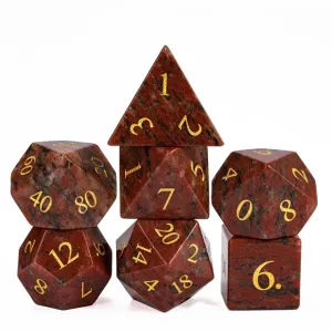Level Up Premium Dice | Granite Sesame Red Gemstone