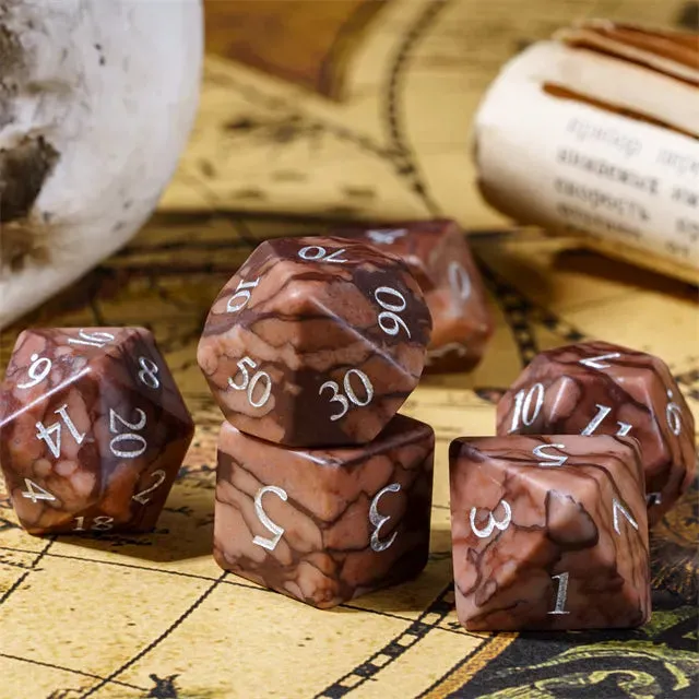 Level Up Premium Dice | Natural Red Leopard Skin Stone