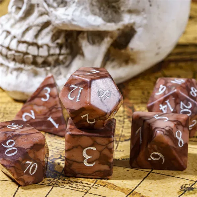 Level Up Premium Dice | Natural Red Leopard Skin Stone