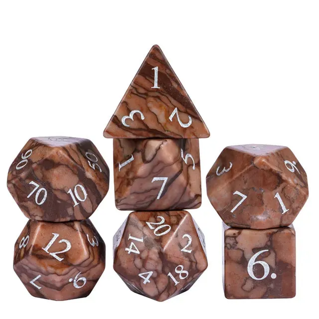 Level Up Premium Dice | Natural Red Leopard Skin Stone