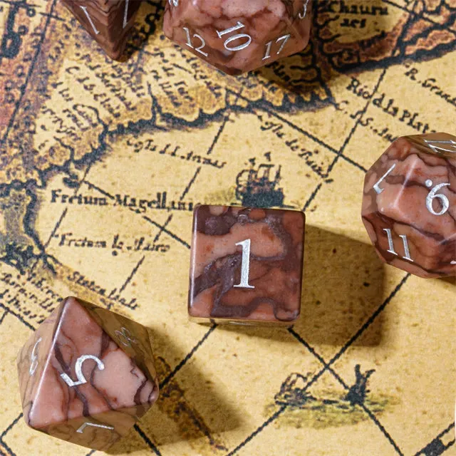 Level Up Premium Dice | Natural Red Leopard Skin Stone