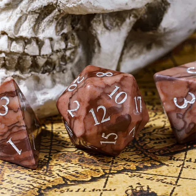 Level Up Premium Dice | Natural Red Leopard Skin Stone