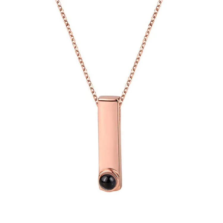 Long Pendant Classic Necklace with Picture Inside
