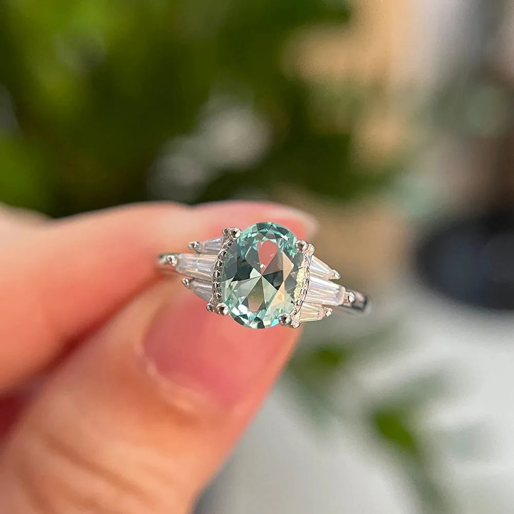 Luxury Emerald Gemstone Ring for Women Wedding Engagement Jewelry