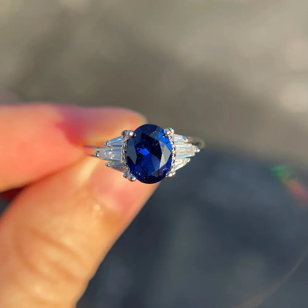 Luxury Emerald Gemstone Ring for Women Wedding Engagement Jewelry