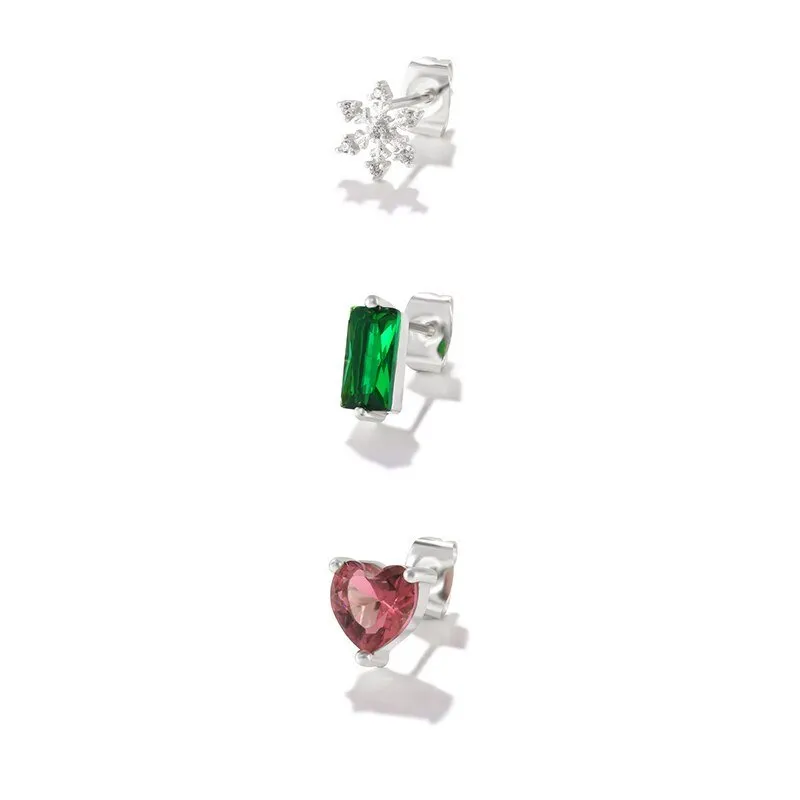 Luxury Green Emerald Stud Earrings for Women Wedding Jewelry
