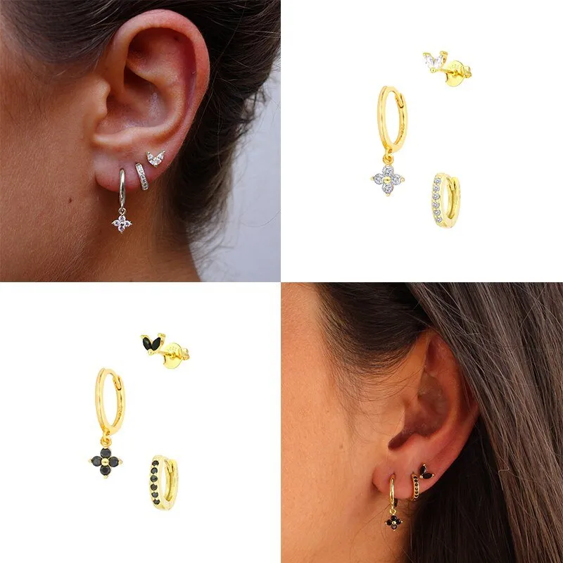 Luxury Green Emerald Stud Earrings for Women Wedding Jewelry