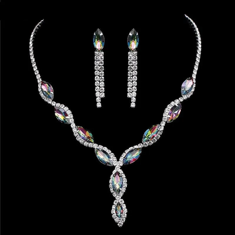 Luxury Pink Zircon Wedding Jewelry Sets for Women Bridal Jewelry