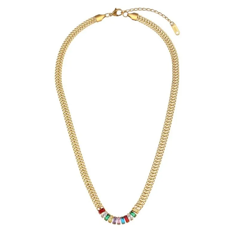 Luxury Tennis Chain Gold Jewelry Set Women Bracelet Necklace Jewelry Set