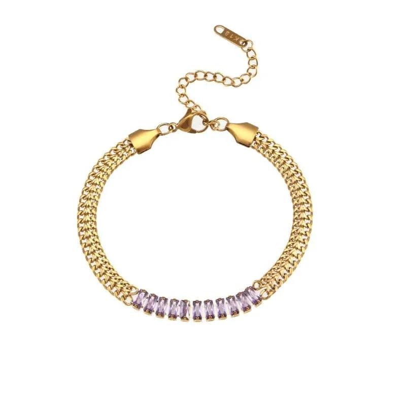 Luxury Tennis Chain Gold Jewelry Set Women Bracelet Necklace Jewelry Set