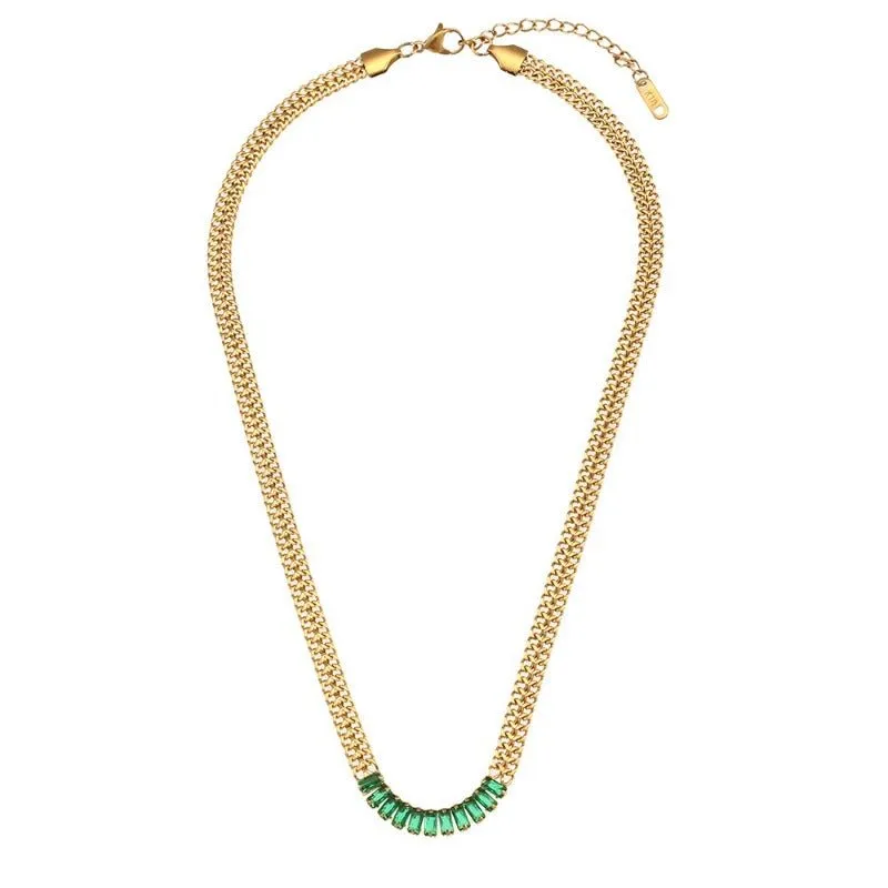 Luxury Tennis Chain Gold Jewelry Set Women Bracelet Necklace Jewelry Set