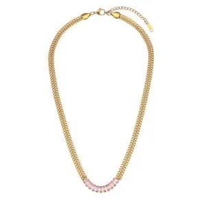 Luxury Tennis Chain Gold Jewelry Set Women Bracelet Necklace Jewelry Set