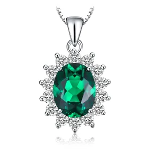 Made Emerald Diamond Necklace