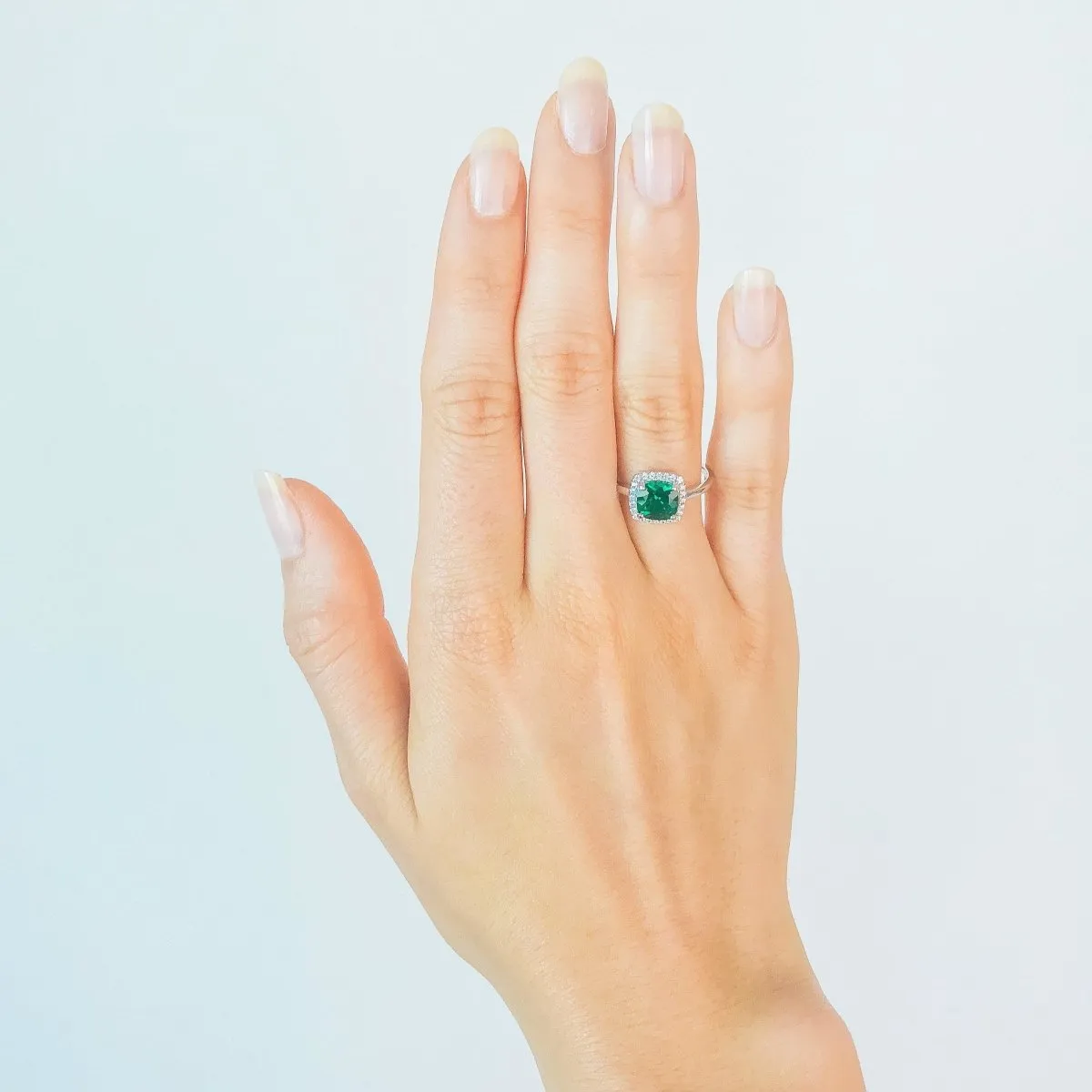 Made Emerald Diamond Ring
