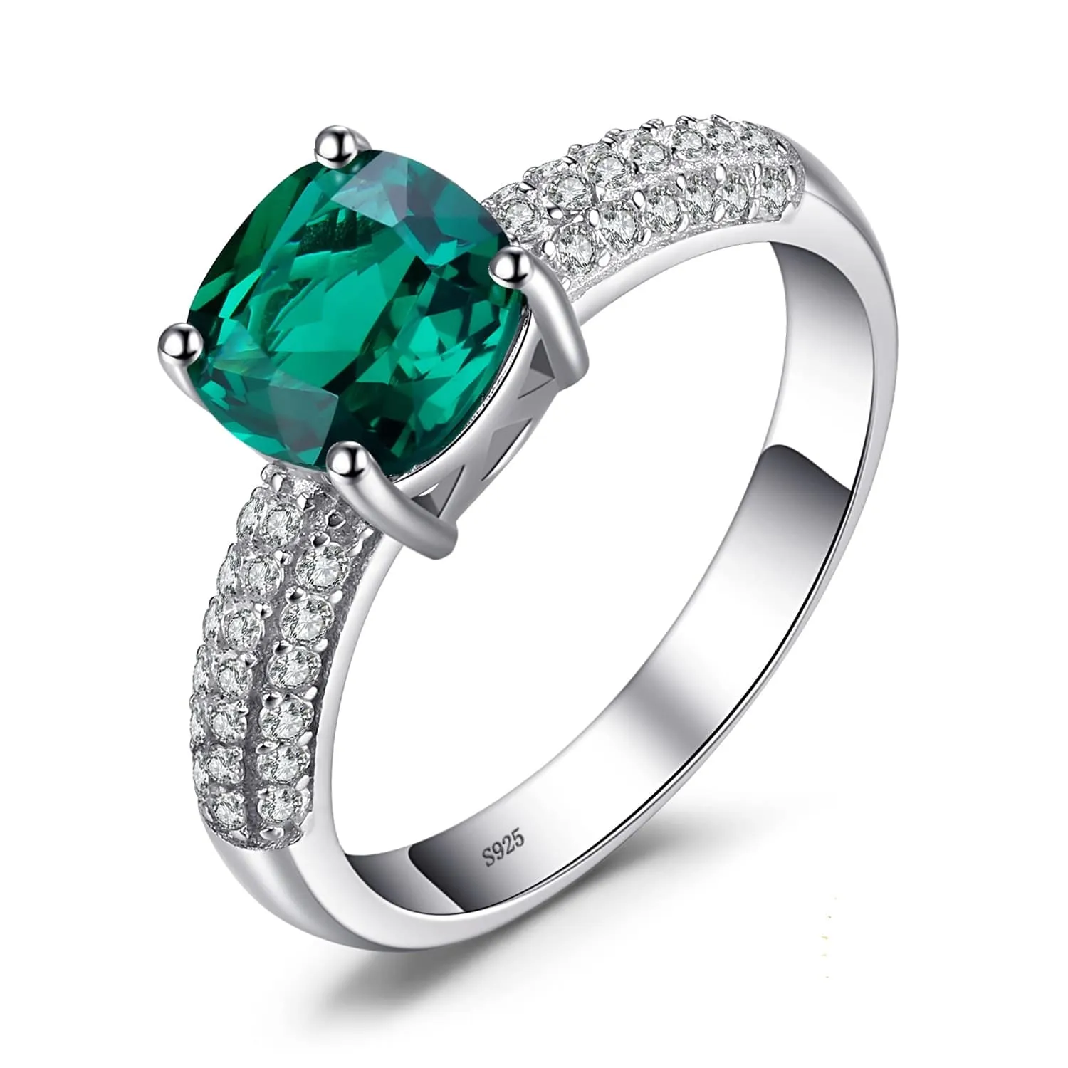 Made Emerald Solitaire Ring