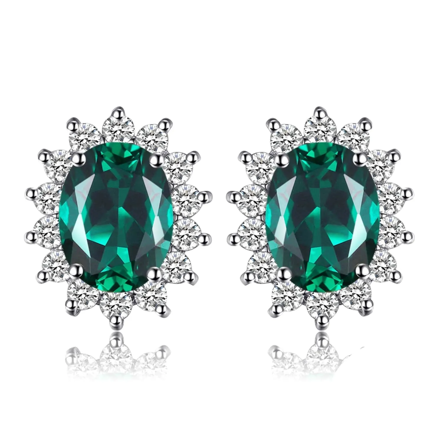 Made Emerald Stud Earrings