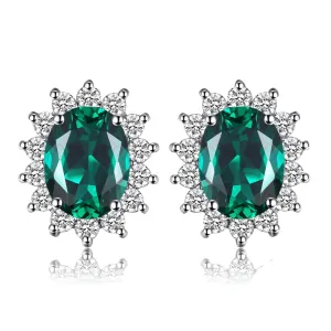 Made Emerald Stud Earrings
