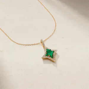 Mark Henry 18k Yellow Gold Notte Emerald and Diamond Necklace