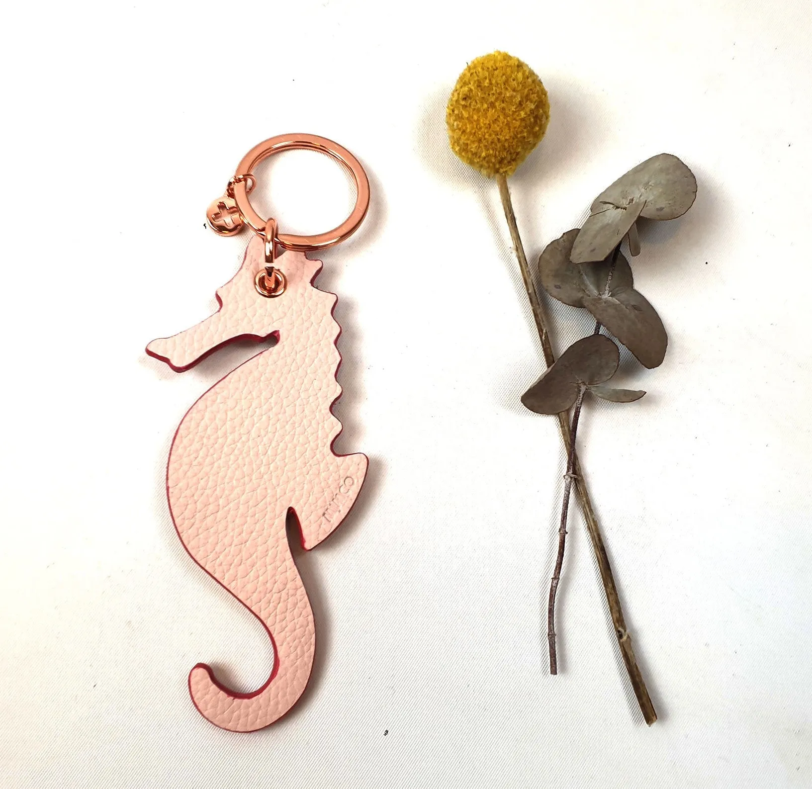 Mimco pink seahorse keyring
