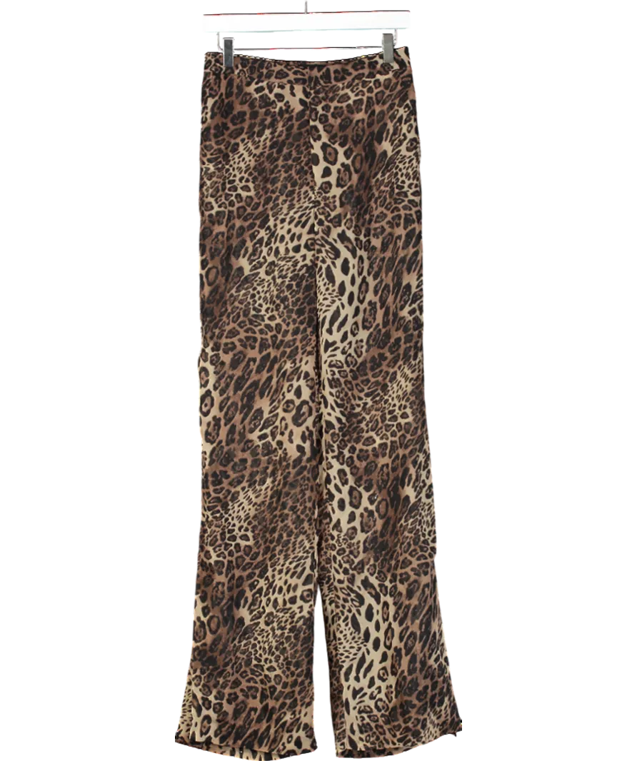 Mimii London Brown Sheer Leopard Print Trousers UK S