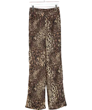 Mimii London Brown Sheer Leopard Print Trousers UK S