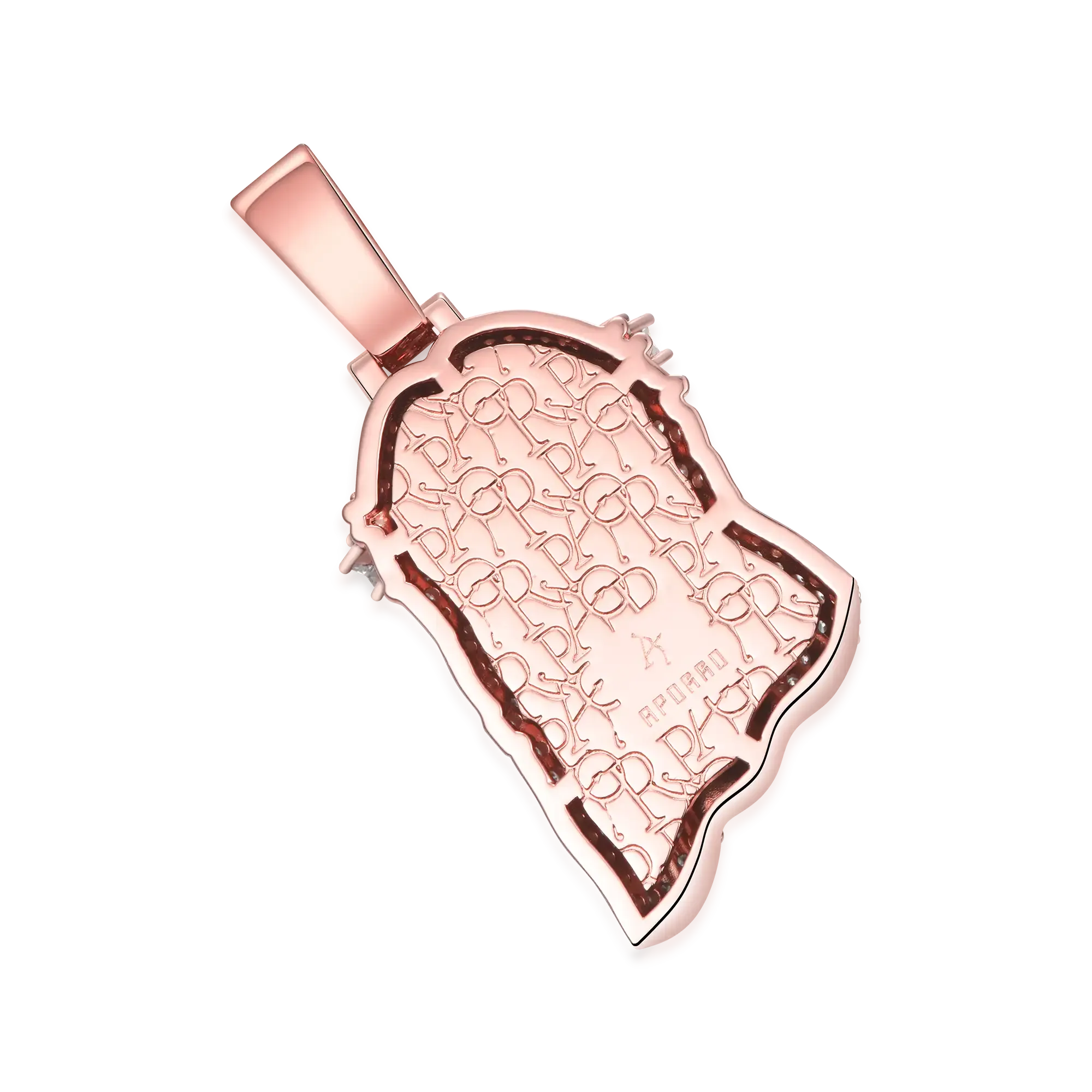 Moissanite Rose Gold Stellar Jesus Pendant - Large