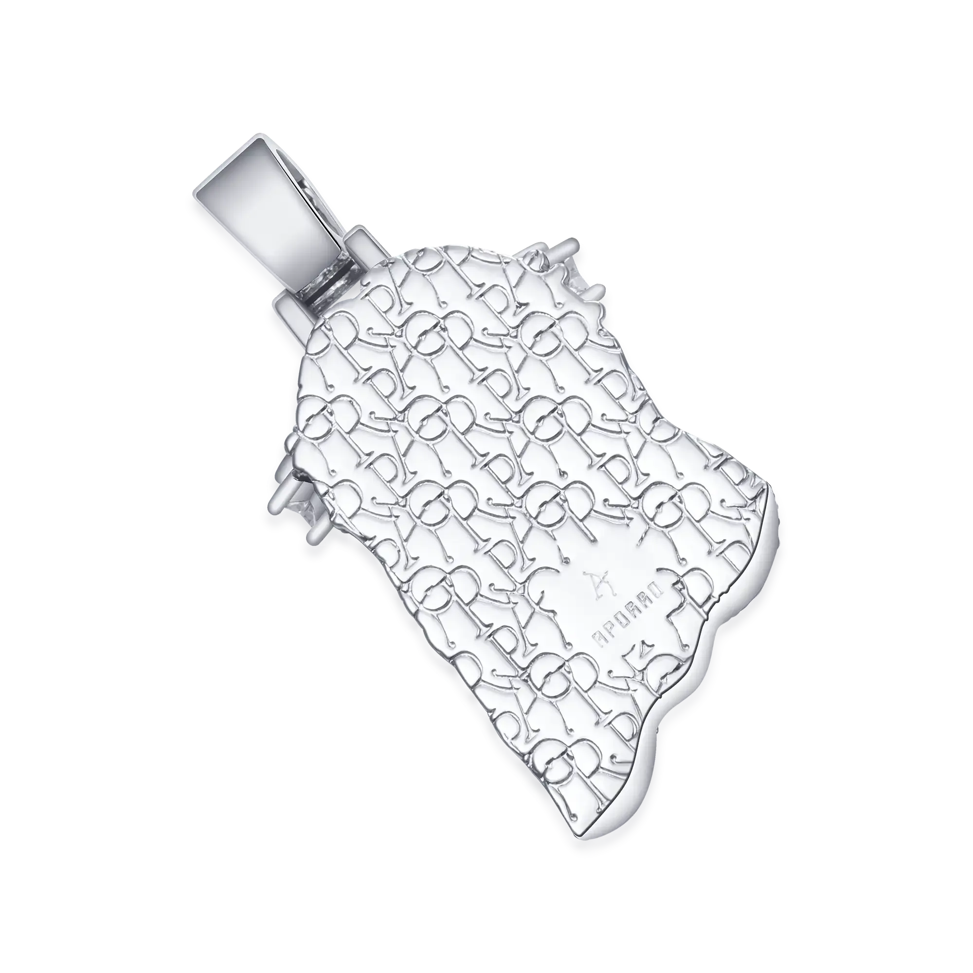 Moissanite White Gold Stellar Jesus Pendant - Small