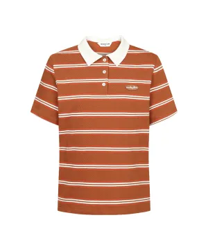 Monday Flow Striped Jersey Top - Brown