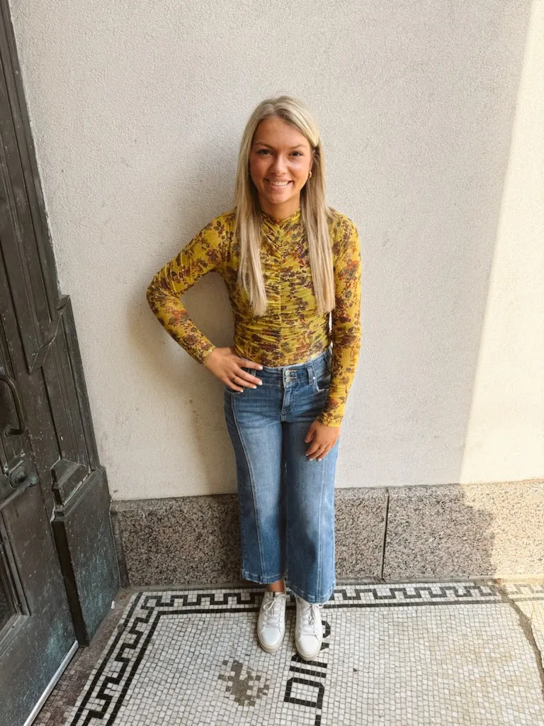 Mustard Sheer Top