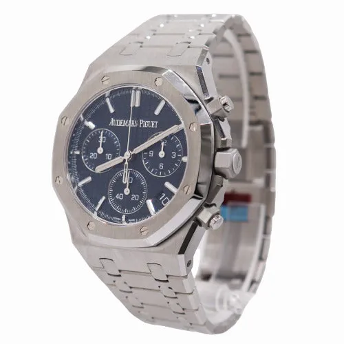 NEW! Audemars Piguet Men's Royal Oak 50th Anniversary Stainless Steel 41mm Blue Chronograph "Grande Tapisserie" Dial Watch  Ref# 26240ST.OO.1320ST.01