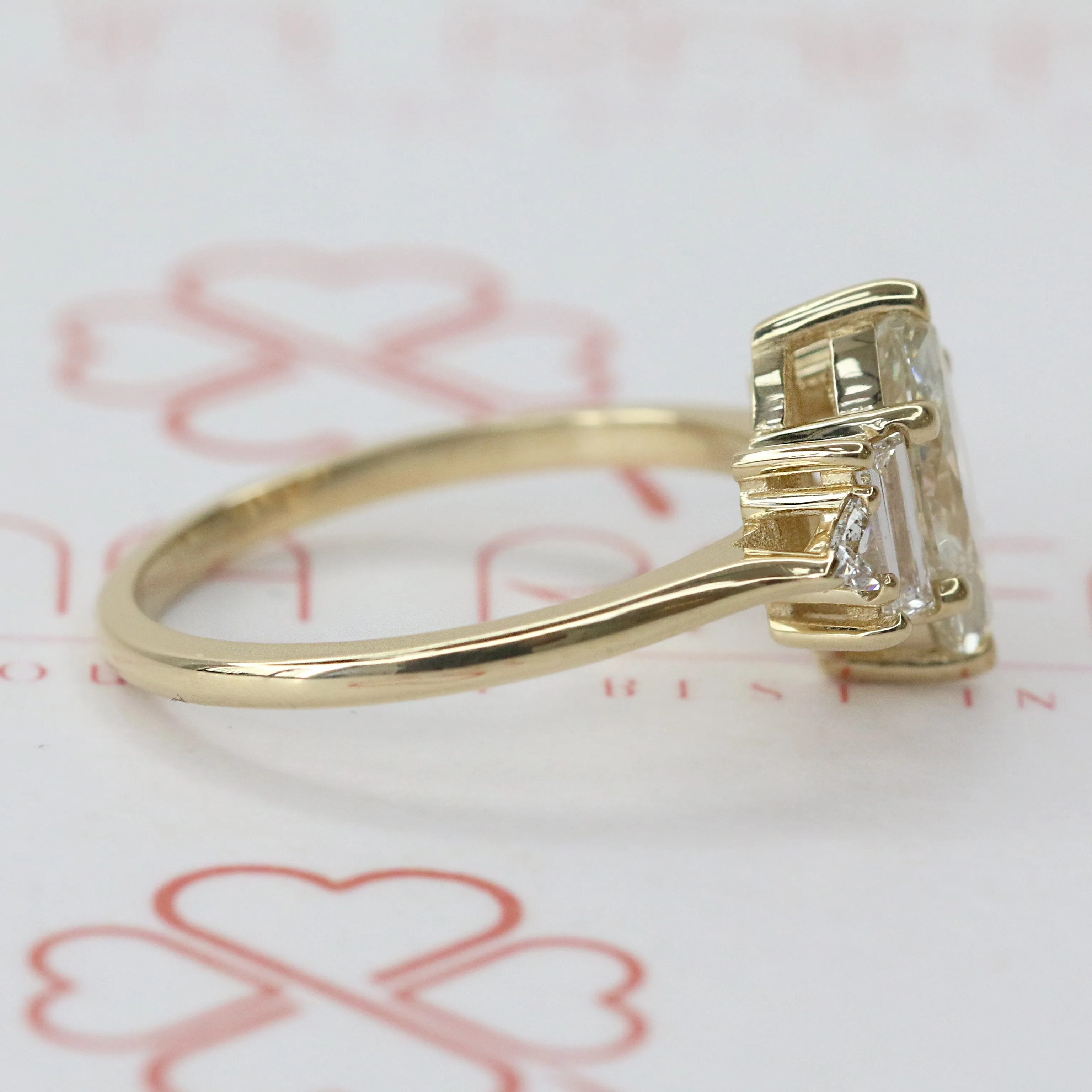 Noor Accent Diamonds Natural Oval  Diamond Engagement Ring