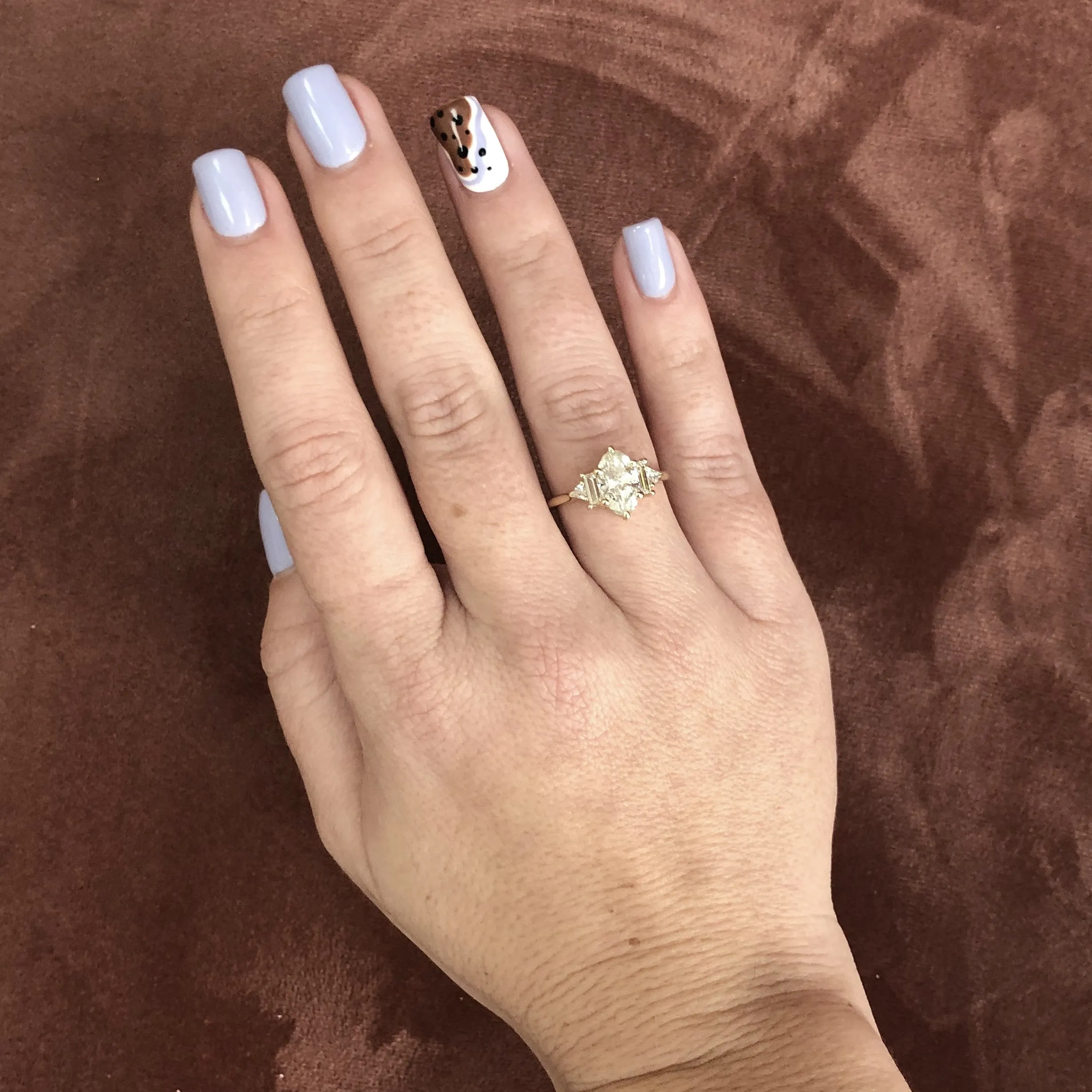 Noor Accent Diamonds Natural Oval  Diamond Engagement Ring